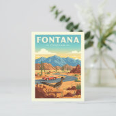 Carte Postale Fontana vintage Californie (Debout devant)