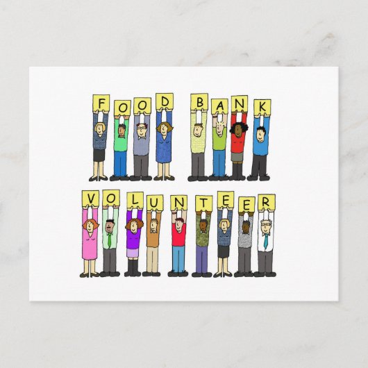 Carte Postale Food Bank Volunteer, Cartoon Group. (Devant)