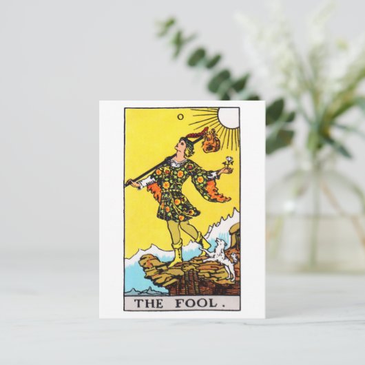 Carte Postale fool de tarot (Debout devant)