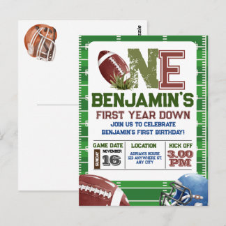 Carte Postale Football 1re année anniversaire de naissance