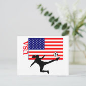 Carte Postale Football Féminin USA (Debout devant)