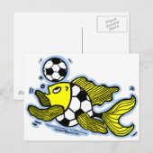 Carte Postale Football Fish Soccer (Devant / Derrière)