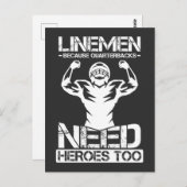 Carte Postale Football Lineman Parce Que Les Quartiers-Bons Ont  (Devant / Derrière)