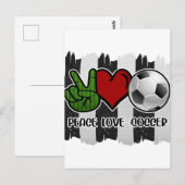 Carte Postale Football Paix et Amour (Devant / Derrière)