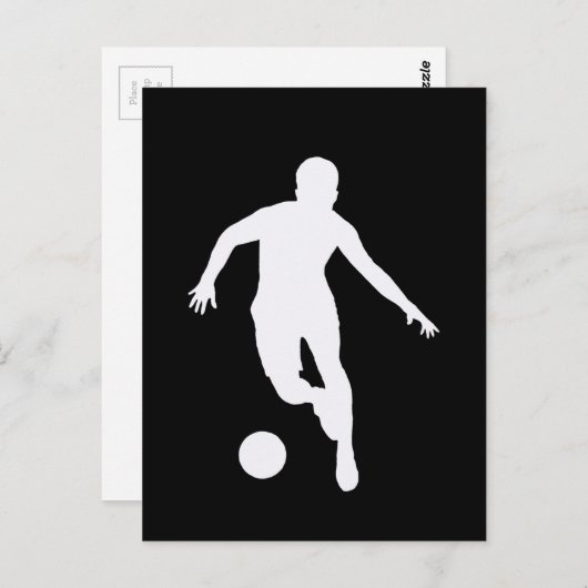 Carte Postale FOOTBALLER ( Silhouette blanche ) (Devant / Derrière)