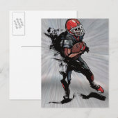Carte Postale footballeur américain (Devant / Derrière)