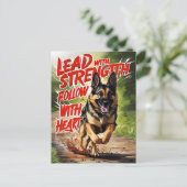 Carte Postale Force berger allemande et coeur (Debout devant)