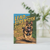 Carte Postale Force et Cœur de Berger Allemand (Debout devant)