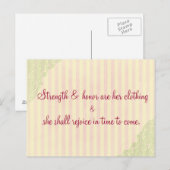 Carte Postale Force et honneur sont ses vêtements (Devant / Derrière)