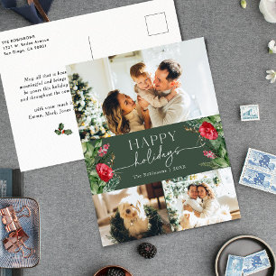 Carte Postale Forest Green Modern Script Photo Holiday