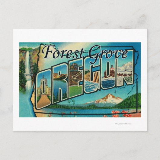 Carte Postale Forest Grove, Oregon - Scènes à grandes lettres (Devant)