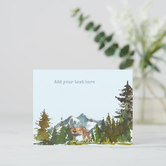 Carte Postale Forêt Aventure Cerfs rustiques (Debout devant)