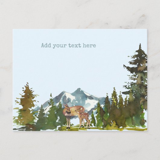 Carte Postale Forêt Aventure Cerfs rustiques (Devant)