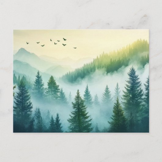 Carte Postale Forêt brumeuse (Devant)