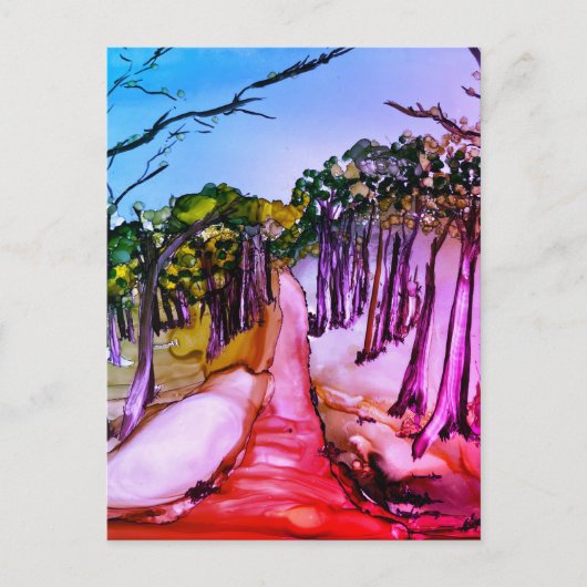 Carte Postale Forêt d'arbres (Devant)