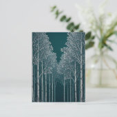 Carte Postale Forêt d'arbres blancs et bouleaux de teinte sarcel (Debout devant)