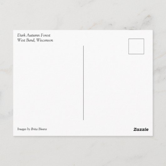 Carte Postale Forêt d'automne sombre (Dos)
