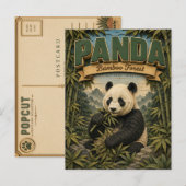Carte Postale Forêt de bambou de Panda POPCUT (Devant / Derrière)