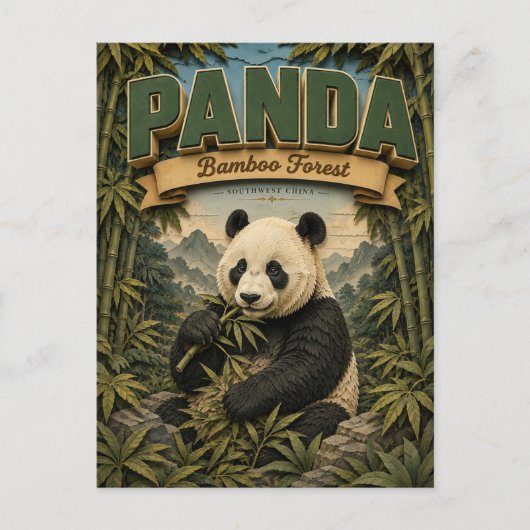 Carte Postale Forêt de bambou de Panda POPCUT (Devant)