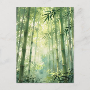 Carte Postale Forêt de bambou sereine - Lueur de brume