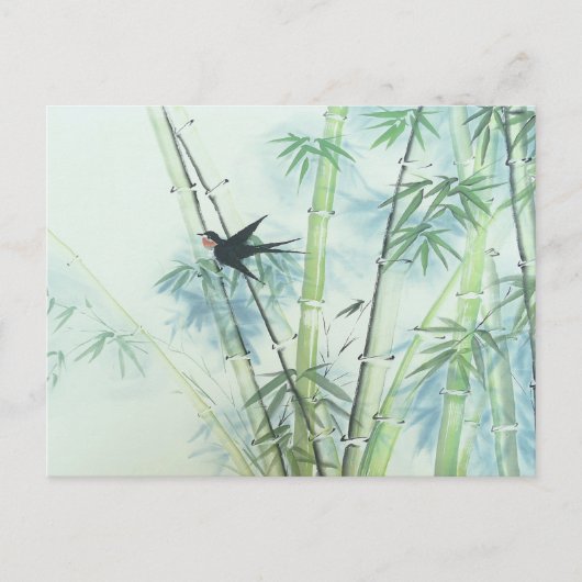 Carte Postale Forêt de bambou - vert (Devant)