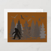Carte Postale Forêt de Bigfoot Sasquatch (Devant / Derrière)