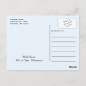 Carte Postale Forêt de bois bleu, Merci Mariage rustique (Dos)