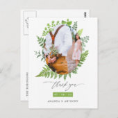 Carte Postale Forêt de bois Végétation Mariage Merci (Devant / Derrière)