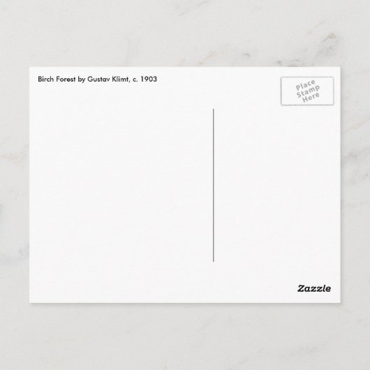 Carte Postale Forêt de bouleau par Gustav Klimt, Art Nouveau Vin (Dos)