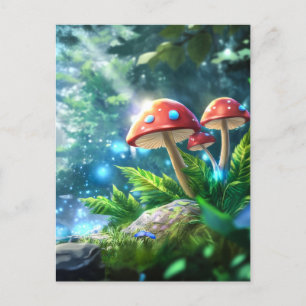 Carte Postale Forêt de champignons