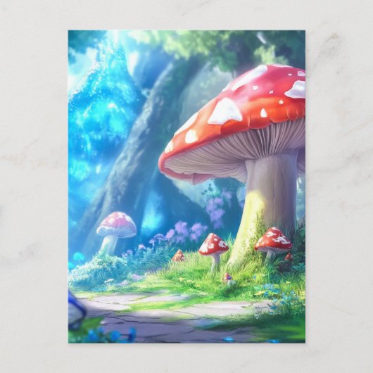 Carte Postale Forêt de champignons (Devant)