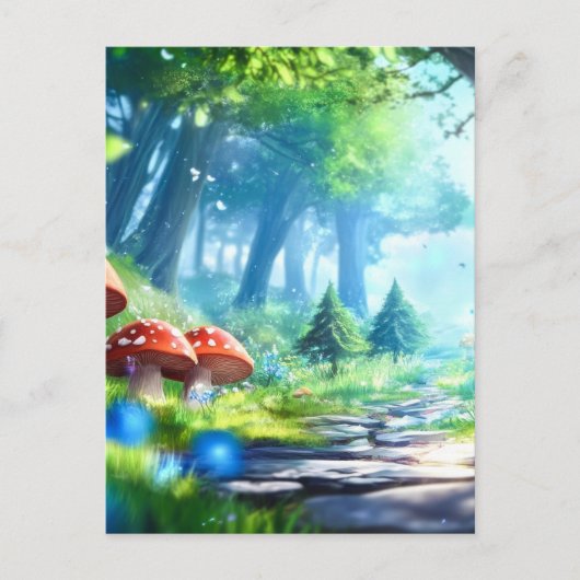 Carte Postale Forêt de champignons (Devant)