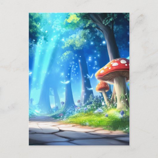 Carte Postale Forêt de champignons (Devant)
