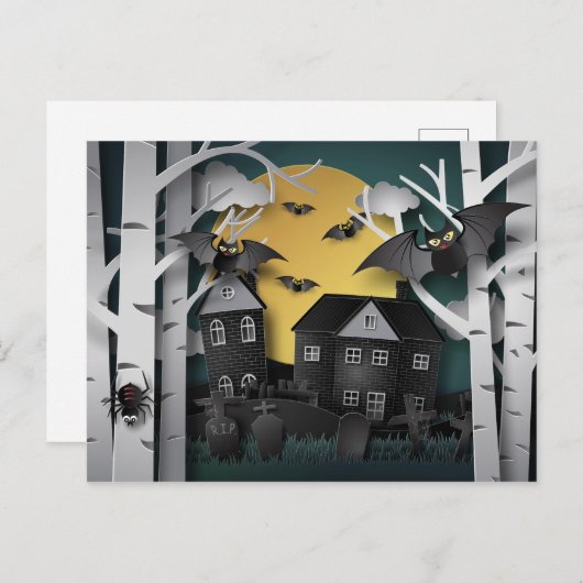 Carte Postale Forêt de Cypress, cimetière et chauves-souris (Devant / Derrière)