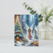 Carte Postale Forêt de Fairytale enchantée Noël personnalisé (Debout devant)