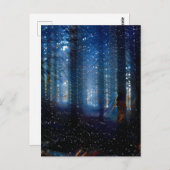 Carte Postale forêt de galaxie bois profond (Devant / Derrière)