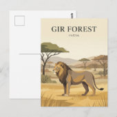 Carte Postale Forêt de Gir Inde (Devant / Derrière)