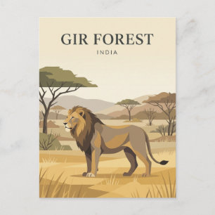 Carte Postale Forêt de Gir Inde
