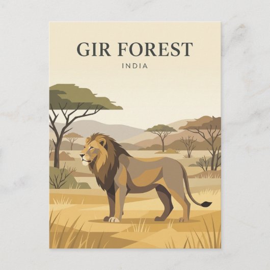 Carte Postale Forêt de Gir Inde (Devant)