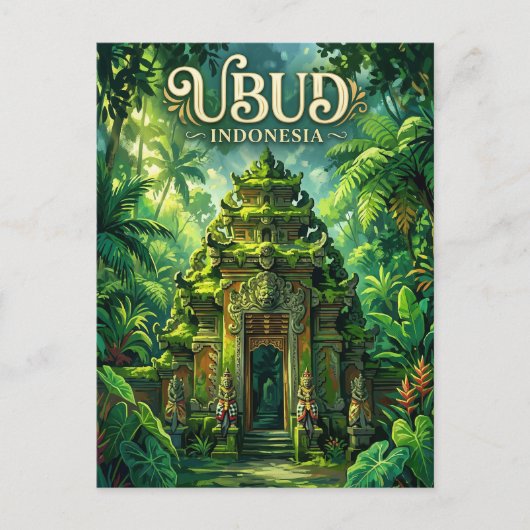 Carte Postale Forêt de singes d'Ubud Indonésie (Devant)