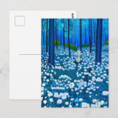 Carte Postale Forêt enchantée de fleurs sauvages blanches (Devant / Derrière)