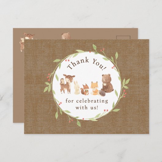 Carte Postale Forêt Enchantée Merci (Devant / Derrière)