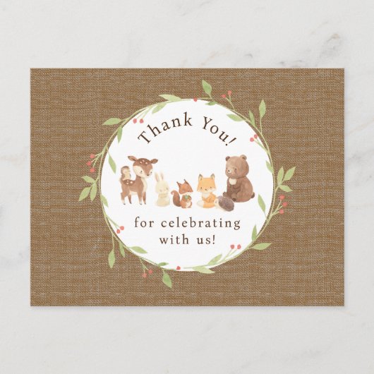 Carte Postale Forêt Enchantée Merci (Devant)