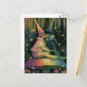 Carte Postale Forêt fantaisiste Art de romance de conte de fées