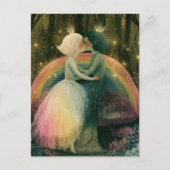 Carte Postale Forêt fantaisiste Romance Conte de Fées Champignon (Devant)