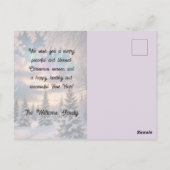 Carte Postale Forêt hivernale neige, cristaux de glace, aurores (Dos)