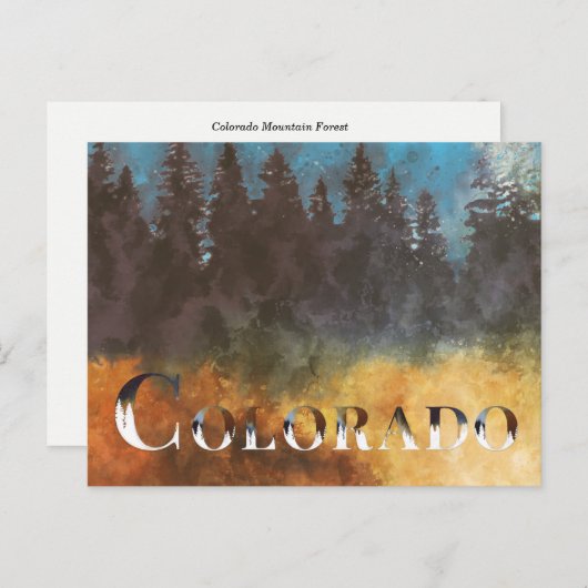 Carte Postale Forêt impressionnante du Colorado (Devant / Derrière)