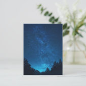 Carte Postale Forêt lumineuse bleue de la Voie lactée (Debout devant)