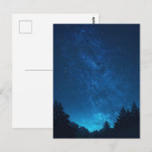 Carte Postale Forêt lumineuse bleue de la Voie lactée (Devant / Derrière)