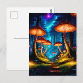 Carte Postale Forêt Magique de Champignons de Minuit (Devant / Derrière)